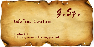 Güns Szelim névjegykártya